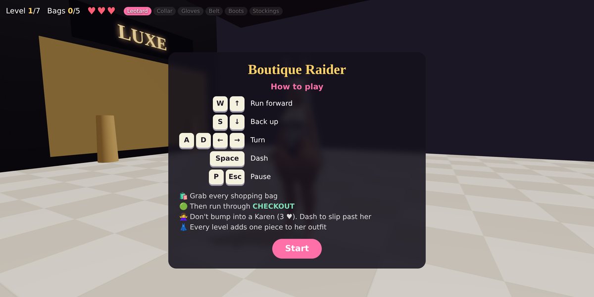 Boutique Raider — screenshot