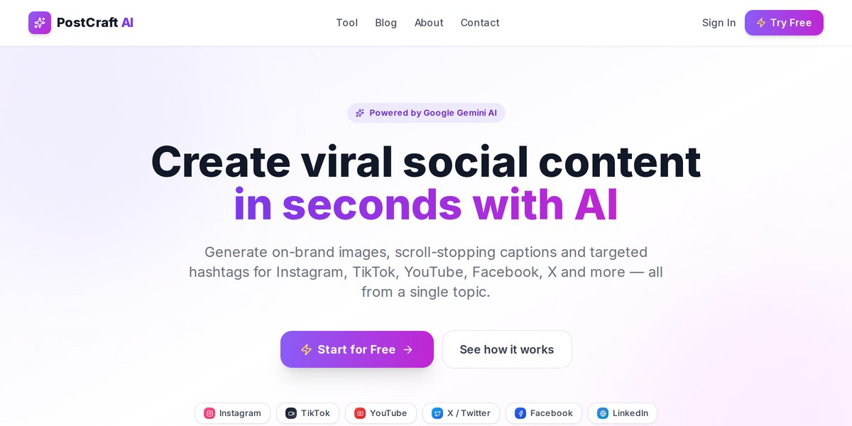 PostCraft AI — screenshot