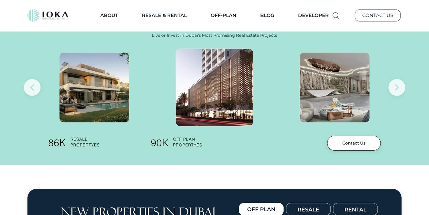 IOKA — Off-plan, resale, rental as the first choice