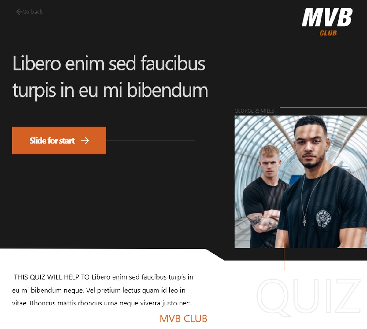 MVB Club Quiz — interface design