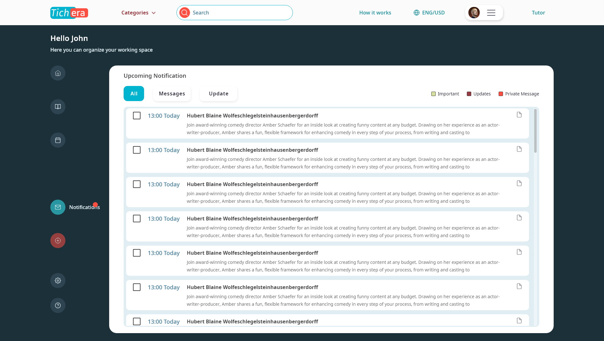 Tichera — Reporting a problem starts with the lesson