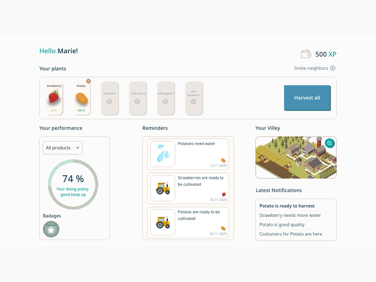 Villey — interface design